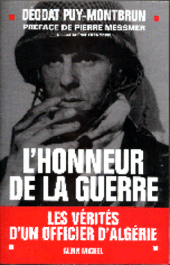 Livre l'honneur de la guerre, Déodat Puy-Montbrun, Albin Michel, 2002 alat.fr