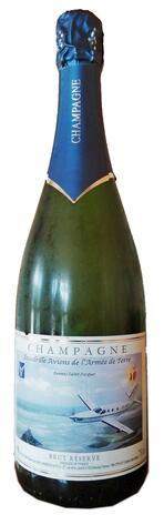 bouteille de champagne de l'escadrille avions de l'armée de Terre Alat.fr