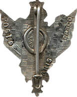 Dos insigne régimentaire 6e RHC DRAGO DG plat pastille marquée, marques côté droit. Alat.fr