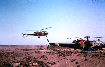 DETALAT Djibouti : EMA en 1978-1979, Exercice de desserrement de l'escadrille, au nord de Hol-Hol, en 1978 (1). Alat.fr