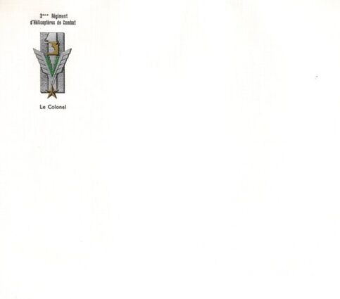 ​​3e RHC : papier à lettre du chef de corps (1982) Alat.fr