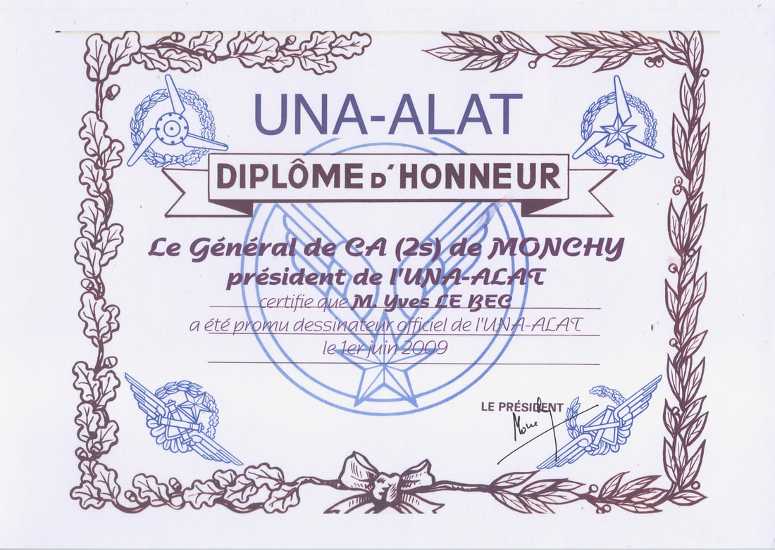 Diplôme de dessinateur officiel de l'UNA-ALAT Y Lebec Alat.fr