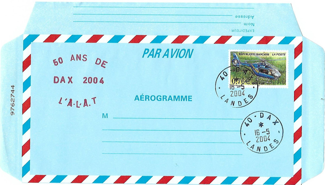 aérogramme des 50 ans de l'ALAT à Dax en 2004 Alat.fr