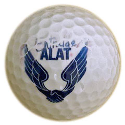Balle de golf de l'Entraide ALAT logo bleu Alat.fr