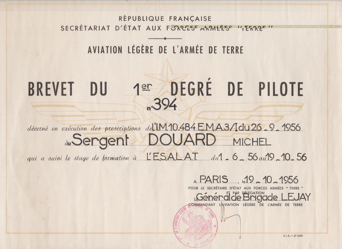 Brevet ALAT pilote Hélicoptères de Michel DOUARD Alat.fr