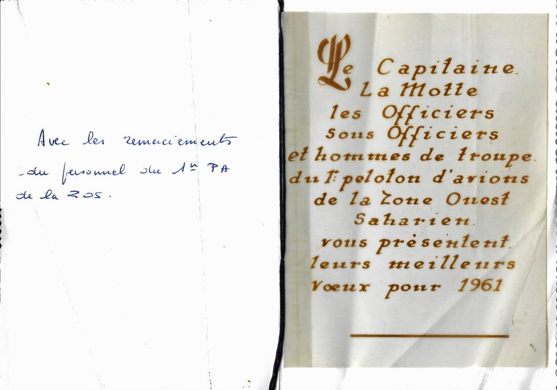 Carte de vœux du 1er PA ZOS de 1961 Alat.fr