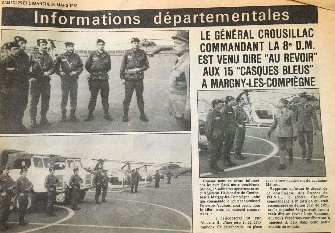 FINUL : article de presse sur le départ du 6e RHC, le 24 mars 1978 (1). Alat.fr
