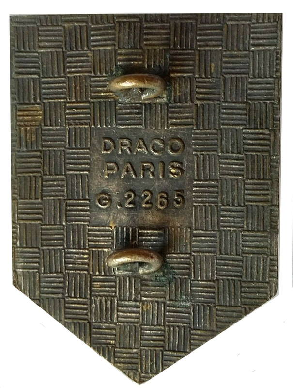 Dos insigne 1er-RHC type 1 DRAGO anneaux marqués au centre. Alat.fr