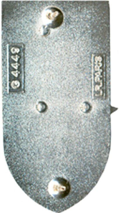 Dos insigne EAALAT Dax LR, dos légèrement granuleux, plat et argenté, avec monture type pin's Alat.fr