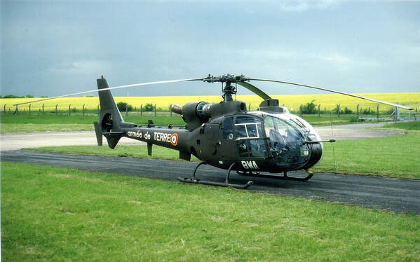Gazelle 1580 de l'Escadrille d'Hélicoptères Légers de Reconnaissance du 3e RHC Étain 1987 Alat.fr