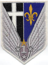Patch tissu, bordure blanche de l'insigne régimentaire 1er RHC, type 2. Alat.fr