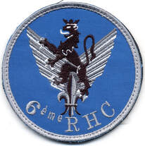 Patch tissu rond insigne régimentaire 6e RHC bleu. Alat.fr