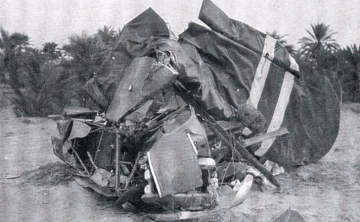 GAOA n° 5 : carcasse du PIPER 18-2098 qui s'est écrasé, le 10 janvier 1958, à cinq kilomètres au sud de Gabès. Alat.fr 