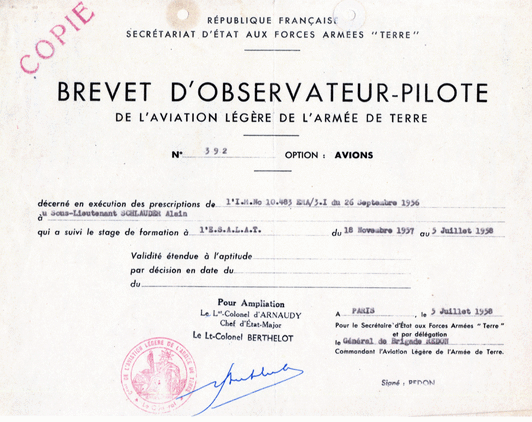 brevet observateur pilote Alat avions Alat.fr