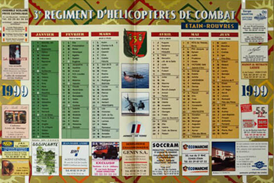 calendrier 1999 recto du 3e RHC Alat.fr 