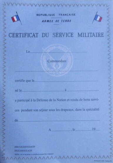  Certificat du service militaire années 1990, point impression ESALAT Dax Alat.fr