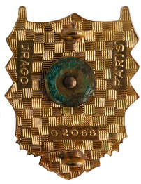 Dos insigne 3e GALREG, guilloché, plat et doré, avec monture deux anneaux. Homologation horizontale en bas au centre Alat.fr