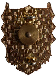 Dos insigne 3e GALAT type 2 guilloché, plat et doré, avec monture deux anneaux. Homologation horizontale en bas au centre Alat.fr