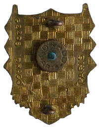 Dos insigne 3e GALREG, guilloché, plat et doré, avec monture deux anneaux. Homologation verticale en haut à gauche Alat.fr
