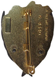 Dos insigne DETALAT HERMINE : BALME, avec homologation. Dos lisse, plat et doré, avec monture attache fixe Alat.fr