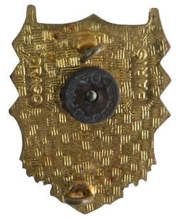 Dos insigne GALAT n° 14 DRAGO, hélice et étoile plates. Dos guilloché, plat et doré, avec monture deux anneaux. Sans homologation Alat.fr