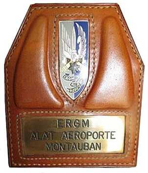 Plaquette en cuir ERGM ALAT Aéro de Montauban Alat.fr
