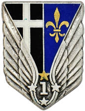 Insigne régimentaire 1er RHC, type 2, SEGALEN, avec numéro d'homologation. Alat.fr