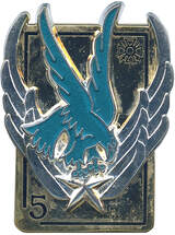 Insigne régimentaire 5e RHC type 2, JY SEGALEN 1990 aigle bleu Alat.fr