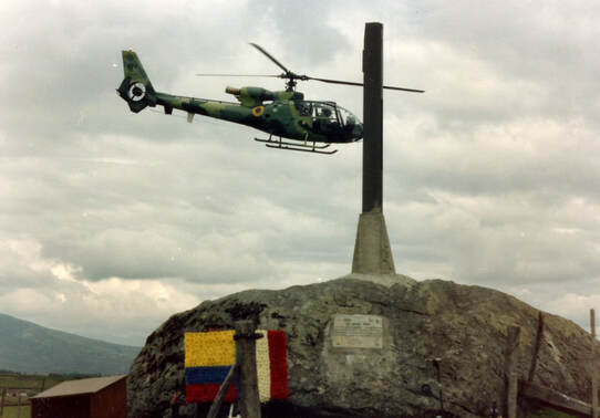 Le monument du DETALAT AMT en Équateur à la mémoire des trois morts en service commandé. Alat.fr