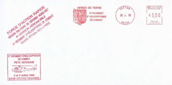 Enveloppe 3e RHC, fête aérienne des 4 et 5 juillet 1998 Alat.fr