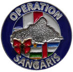 Pin's lettres blanches, de l'insigne général de l'opération SANGARIS. Alat.fr