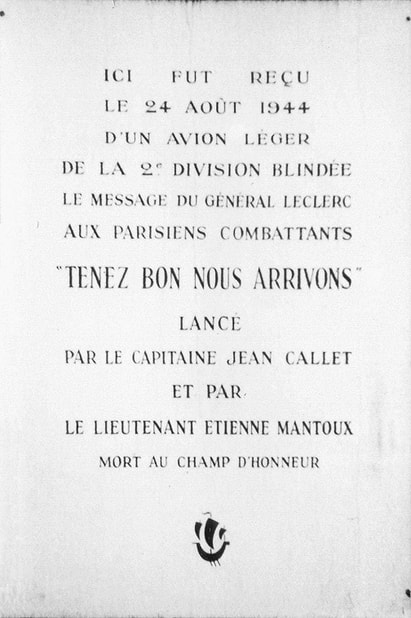 plaque commémorative 24 Aout 1944 CALLET MANTOUX
