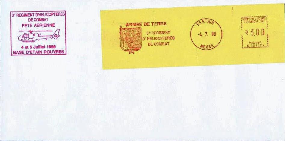 Enveloppe 3e RHC, fête aérienne des 4 et 5 juillet 1998 Alat.fr