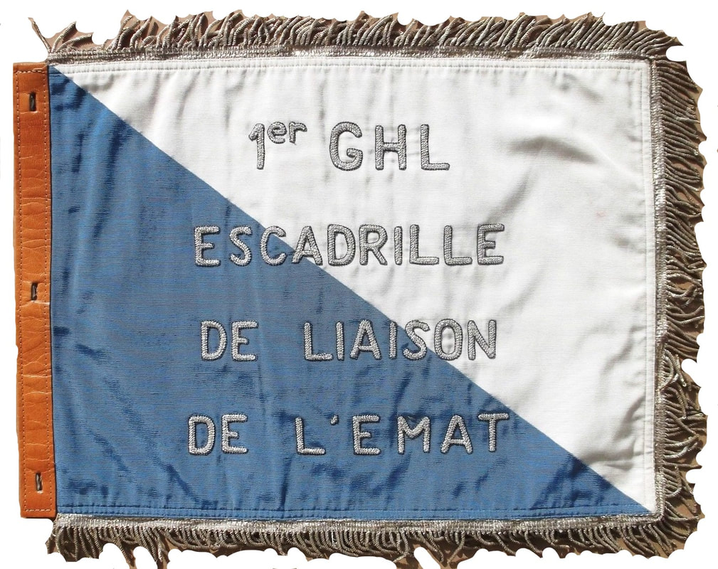 Fanion 1er GHL escadrille de liaison EMAT verso. Alat.fr