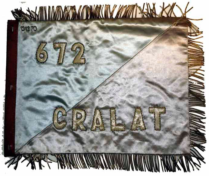 672e CRALAT : fanion type 2 recto. Alat.fr