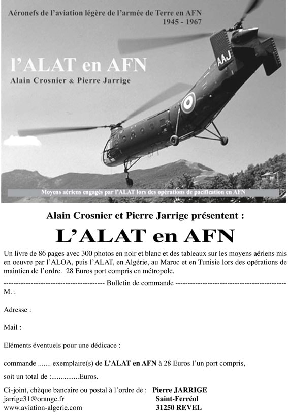 Livre L'ALAT en AFN, par Crosnier et Jarrige, 2010 alat.fr