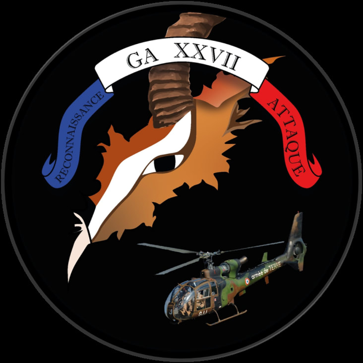 Maquette du patch 27e promotion groupe des Lieutenants EALAT, option GAZELLE Alat.fr