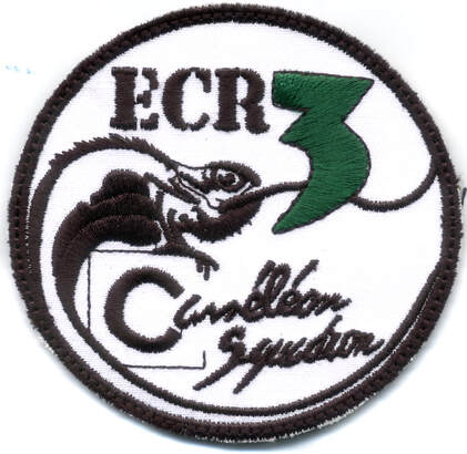 Patch tissu blanc de l’escadrille de contrôle et de ravitaillement (ECR) du 3e RHC