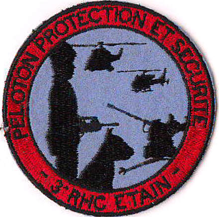 Patch tissu du peloton de protection du 3e RHC, type 1, chien, maître, canon et hélicoptères Alat.fr