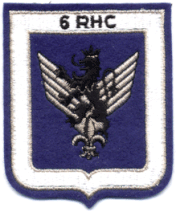 Patch tissu rectangulaire insigne régimentaire 6e RHC bleu Alat.fr