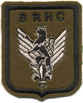 Patch tissu rectangulaire insigne régimentaire 6e RHC marron Alat.fr