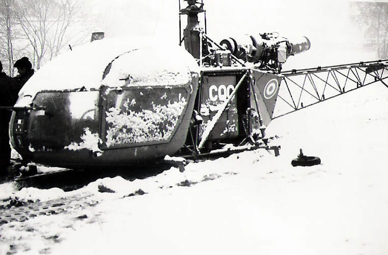 SA318 C, codée CQC, après panne (givrage) en vallée de Waldkirch, durant l'hiver 1970/1971. Alat.fr