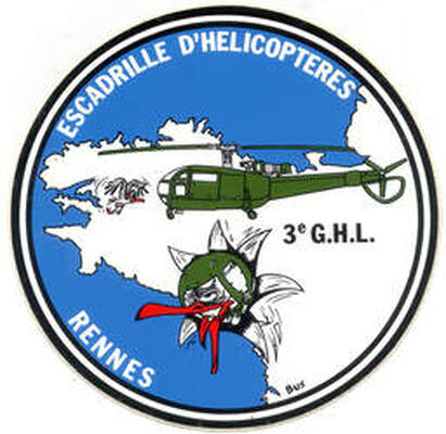 Autocollant escadrille d'hélicoptères du 3e GHL Alat.fr