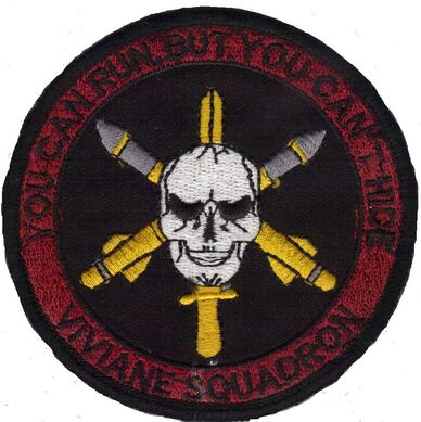 Patch tissu bataillon d’hélicoptères Task Force Mousquetaire (rond, tête de mort, missiles jaunes) Alat.fr