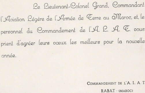 Carte de vieux verso du commandement de l'ALAT à Rabat Alat.fr 