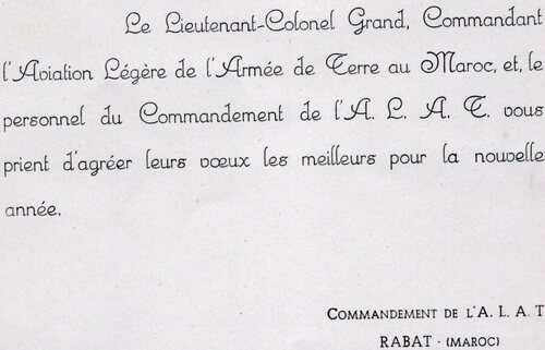 Carte de vieux verso du commandement de l'ALAT à Rabat Alat.fr 