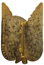 Dos insigne 2e RHC, type 2 : ARTHUS-BERTRAND, dos légèrement granuleux, plat et doré, avec monture épingle attache fixe. Alat.fr