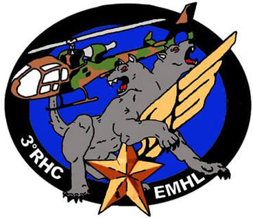Maquette du patch de l'escadrille de maintenance des hélicoptères légers (EMHL) du 3e RHC