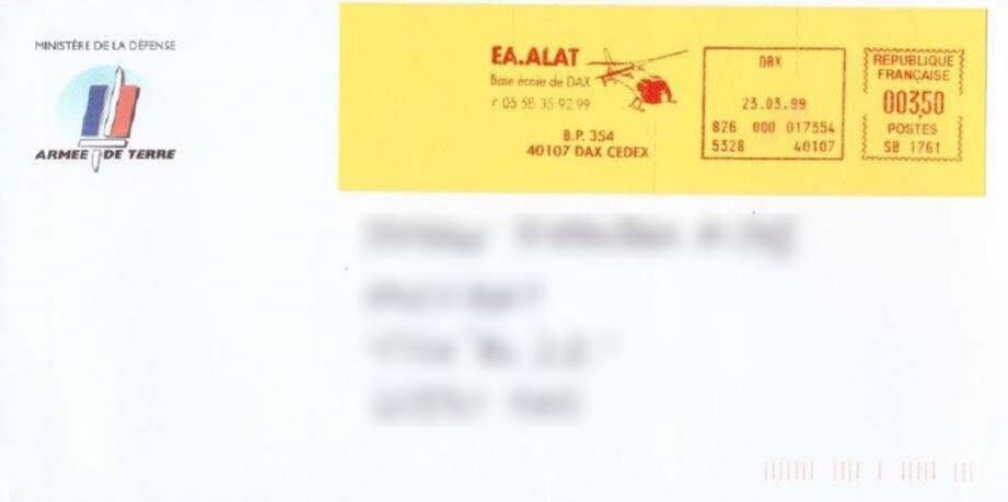 Enveloppe de mars 1999 de l'EAALAT de Dax Alat.fr