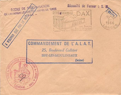 Enveloppe de 1966, avec flamme ESALAT Alat.fr